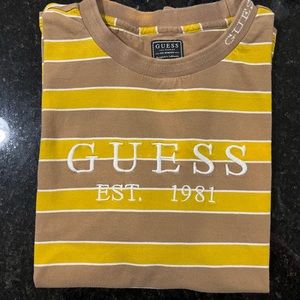 GUESS Men’s Striped Embroidered Tee
